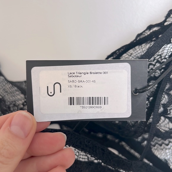 NWT Black Lace Triangle Bralette size XS - Picture 8 of 11